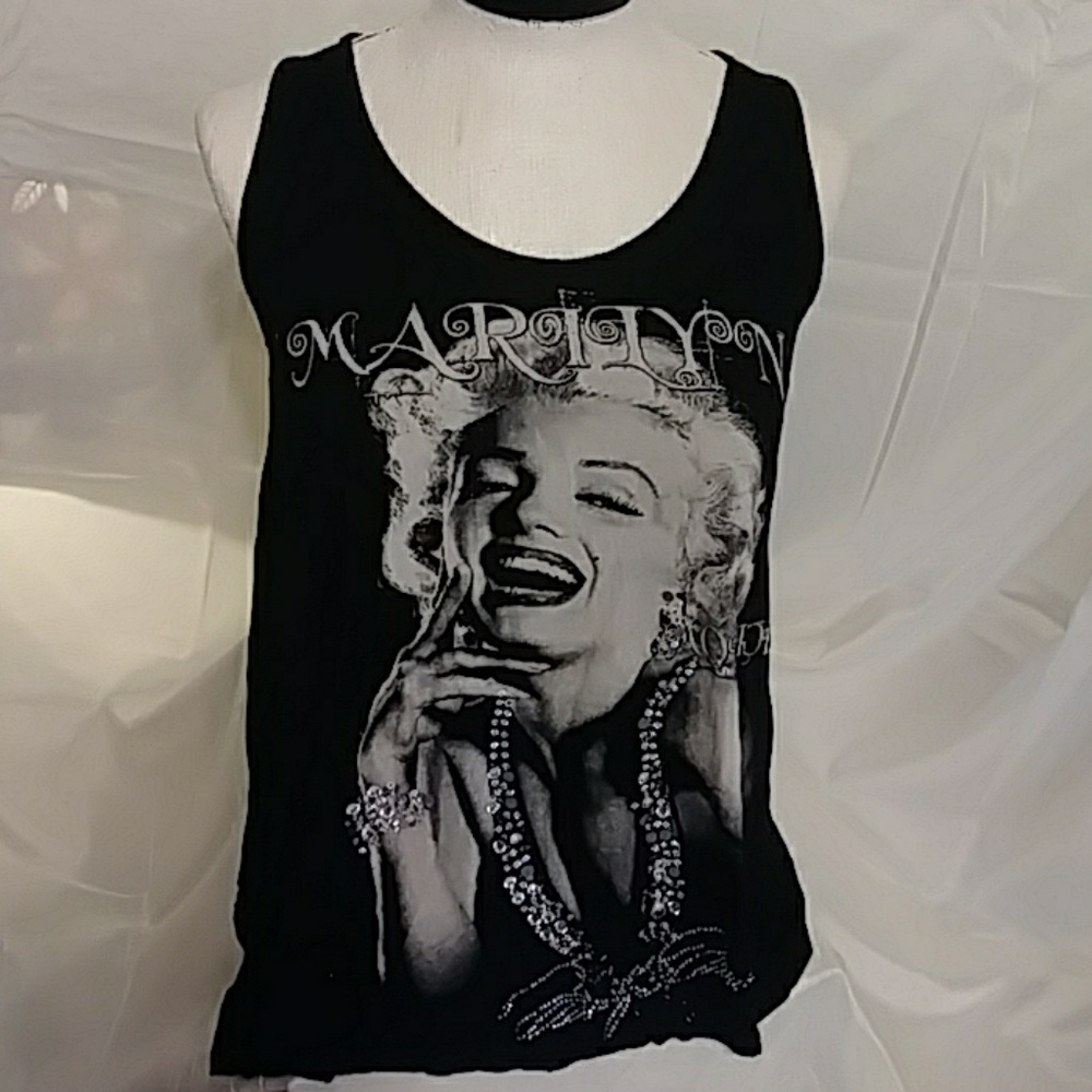 Marilyn Monroe Sparkly t back tank top Sz L